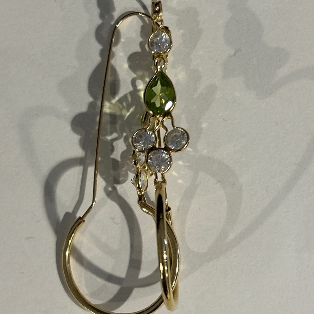 14 k gold peridot and Cz earrings